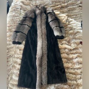 Saga Furs Black and Brown Cape